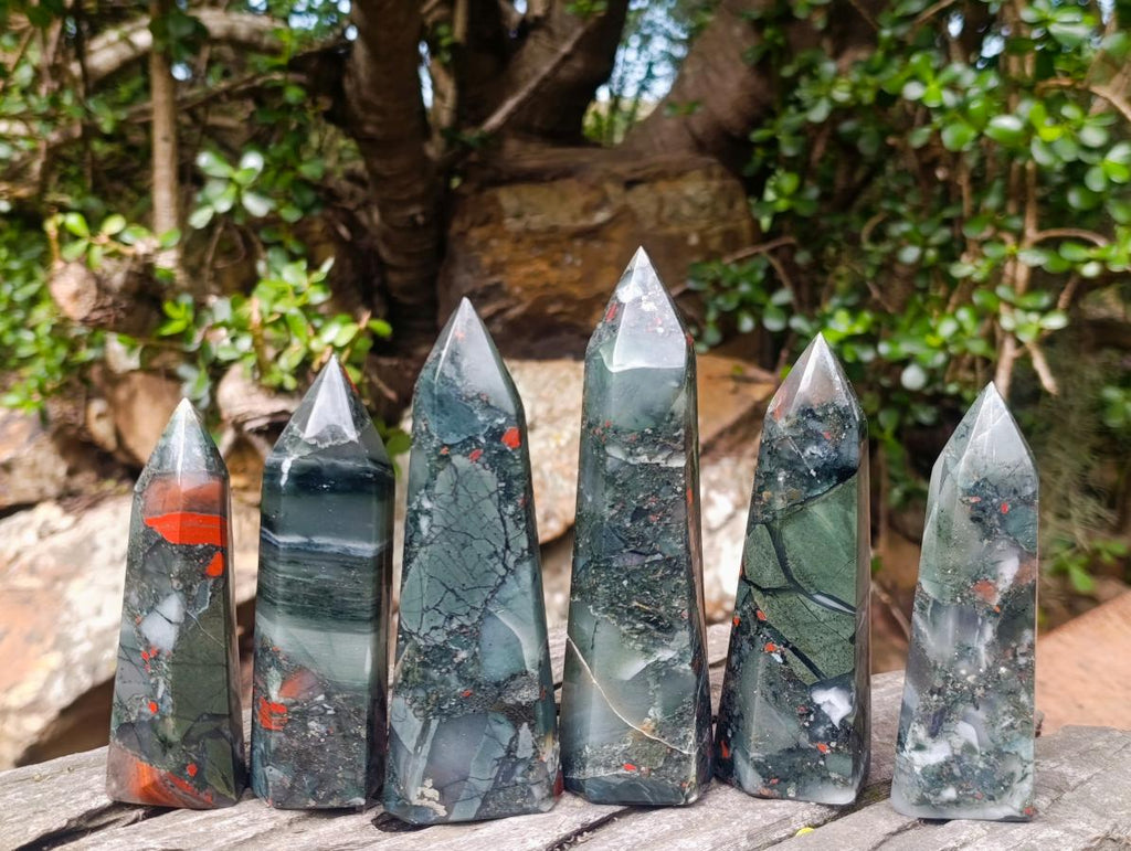 Polished Bloodstone Display Crystals x 6 From Swaziland - Toprock Gemstones and Minerals 