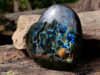 Polished Labradorite Hearts x 3 From Madagascar - Toprock Gemstones and Minerals 
