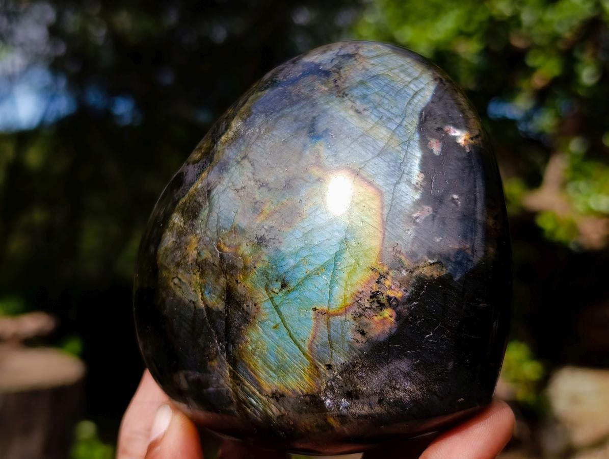 Polished Labradorite Hearts x 3 From Madagascar - Toprock Gemstones and Minerals 