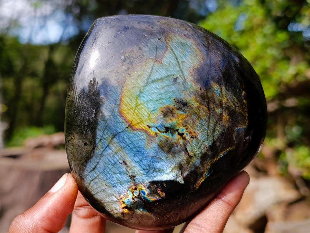 Polished Labradorite Hearts x 3 From Madagascar - Toprock Gemstones and Minerals 