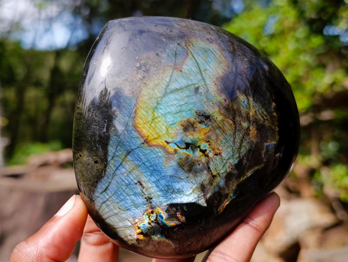 Polished Labradorite Hearts x 3 From Madagascar - Toprock Gemstones and Minerals 