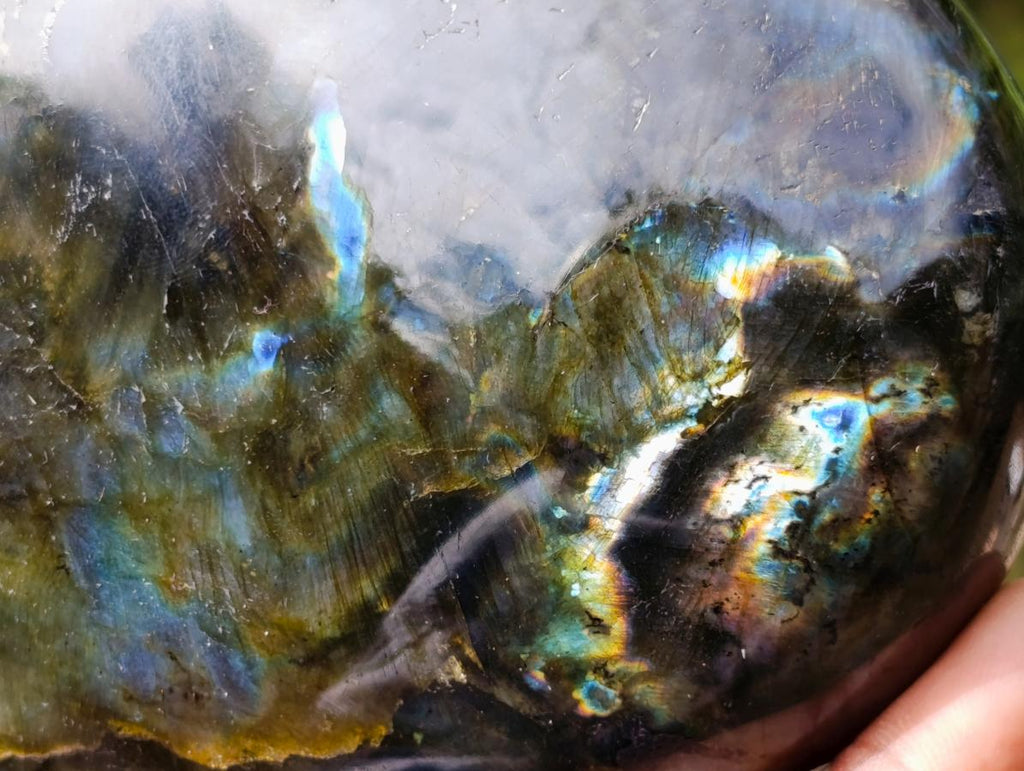 Polished Labradorite Hearts x 3 From Madagascar - Toprock Gemstones and Minerals 