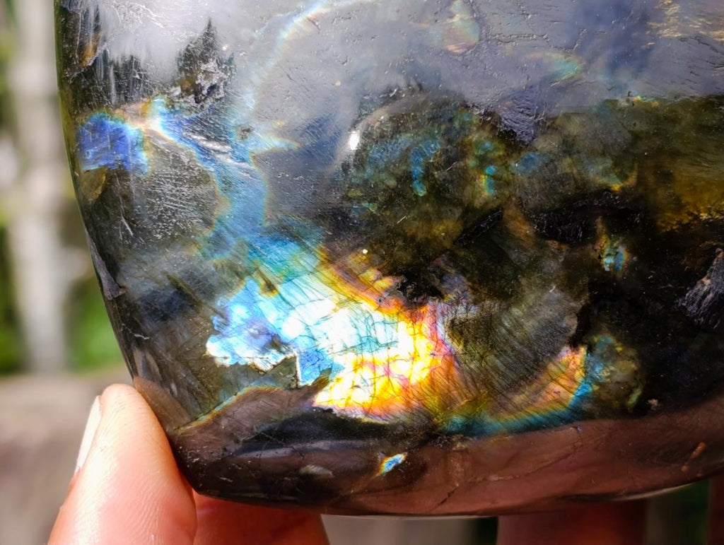 Polished Labradorite Hearts x 3 From Madagascar - Toprock Gemstones and Minerals 