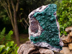 Natural Large Crystalline Ball Malachite on Quartz and Dolomite Matrix x 1 From Mindingi Mine, Kambove, Congo - Toprock Gemstones and Minerals 