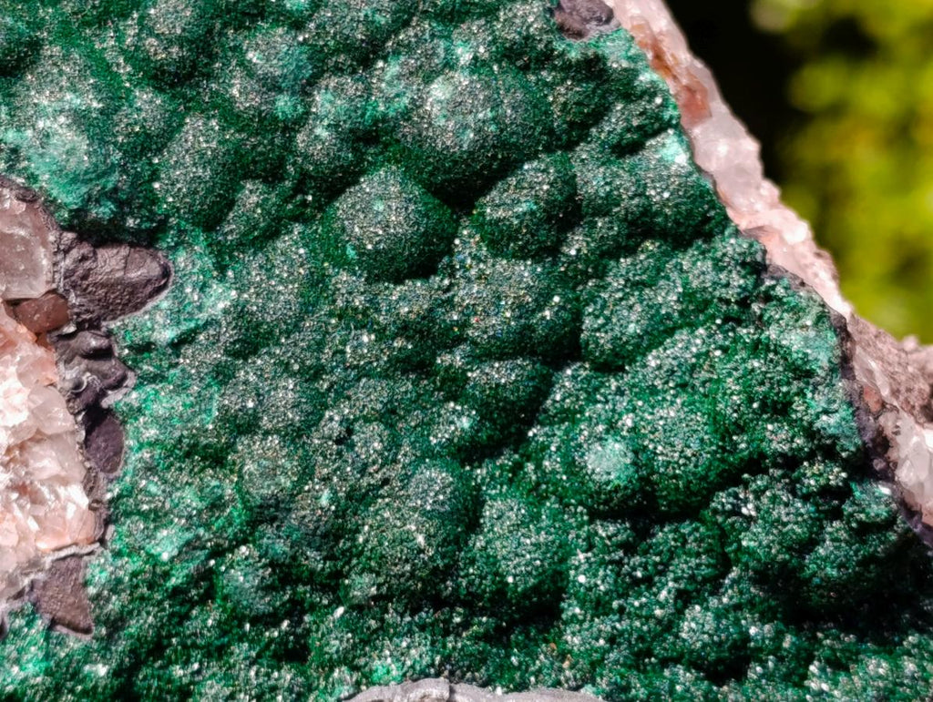 Natural Large Crystalline Ball Malachite on Quartz and Dolomite Matrix x 1 From Mindingi Mine, Kambove, Congo - Toprock Gemstones and Minerals 