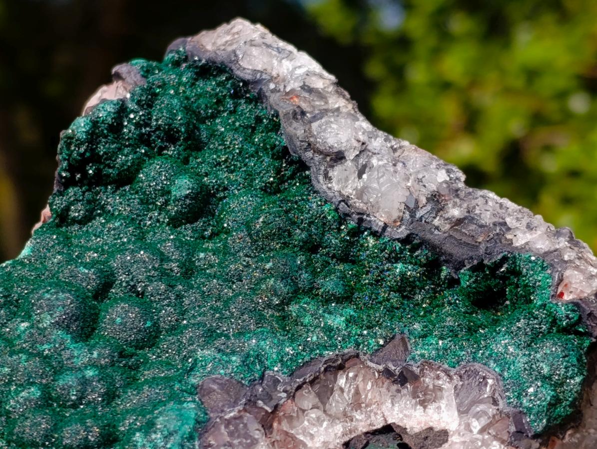 Natural Large Crystalline Ball Malachite on Quartz and Dolomite Matrix x 1 From Mindingi Mine, Kambove, Congo - Toprock Gemstones and Minerals 