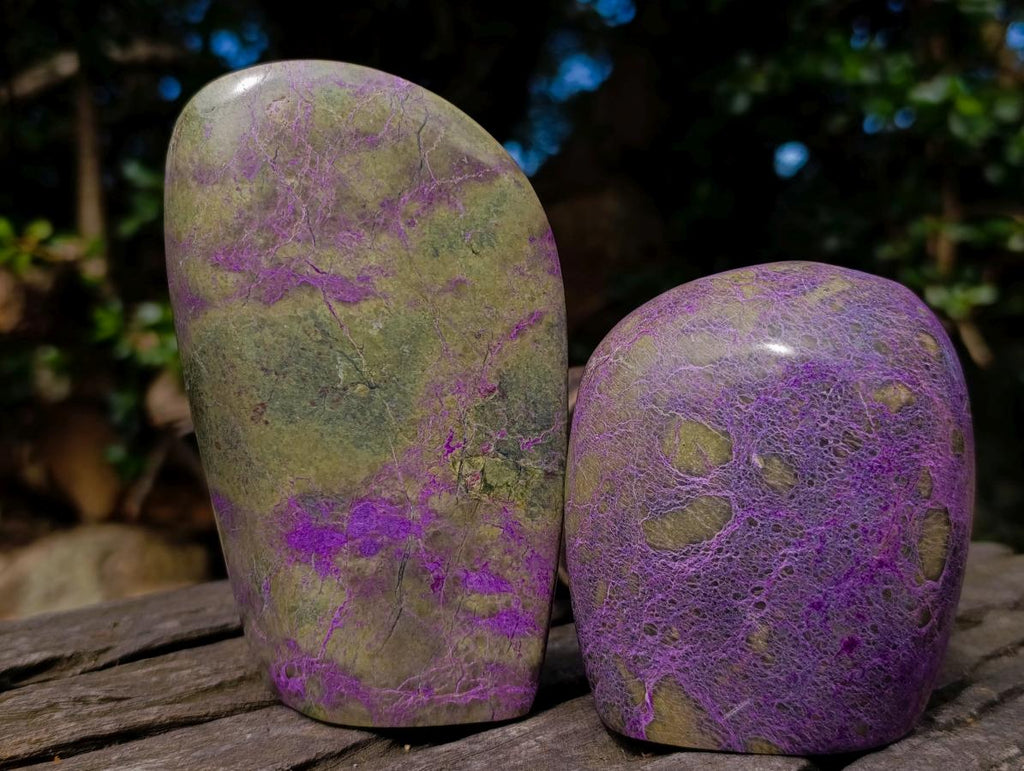 Polished Stichtite Standing Display Pieces x 2 From Barberton, South Africa - Toprock Gemstones and Minerals 