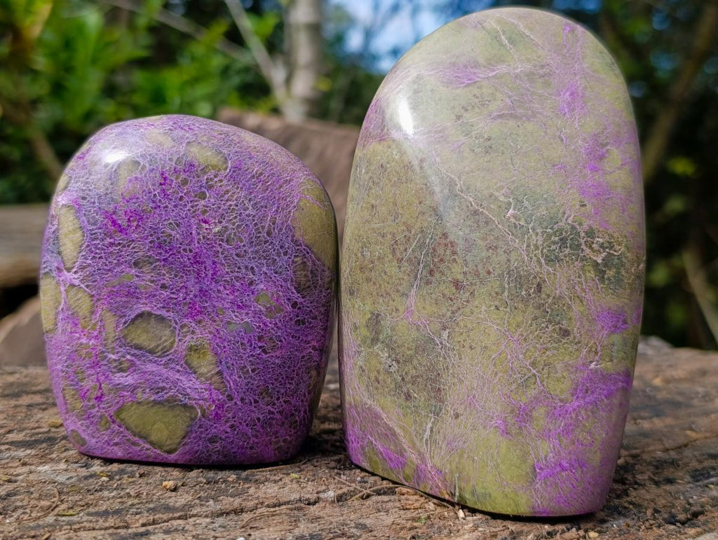 Polished Stichtite Standing Display Pieces x 2 From Barberton, South Africa - Toprock Gemstones and Minerals 