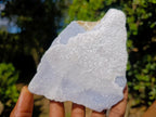 Natural Blue Lace Agate Crystalline Plate Specimens x 2 From Namibia - Toprock Gemstones and Minerals 
