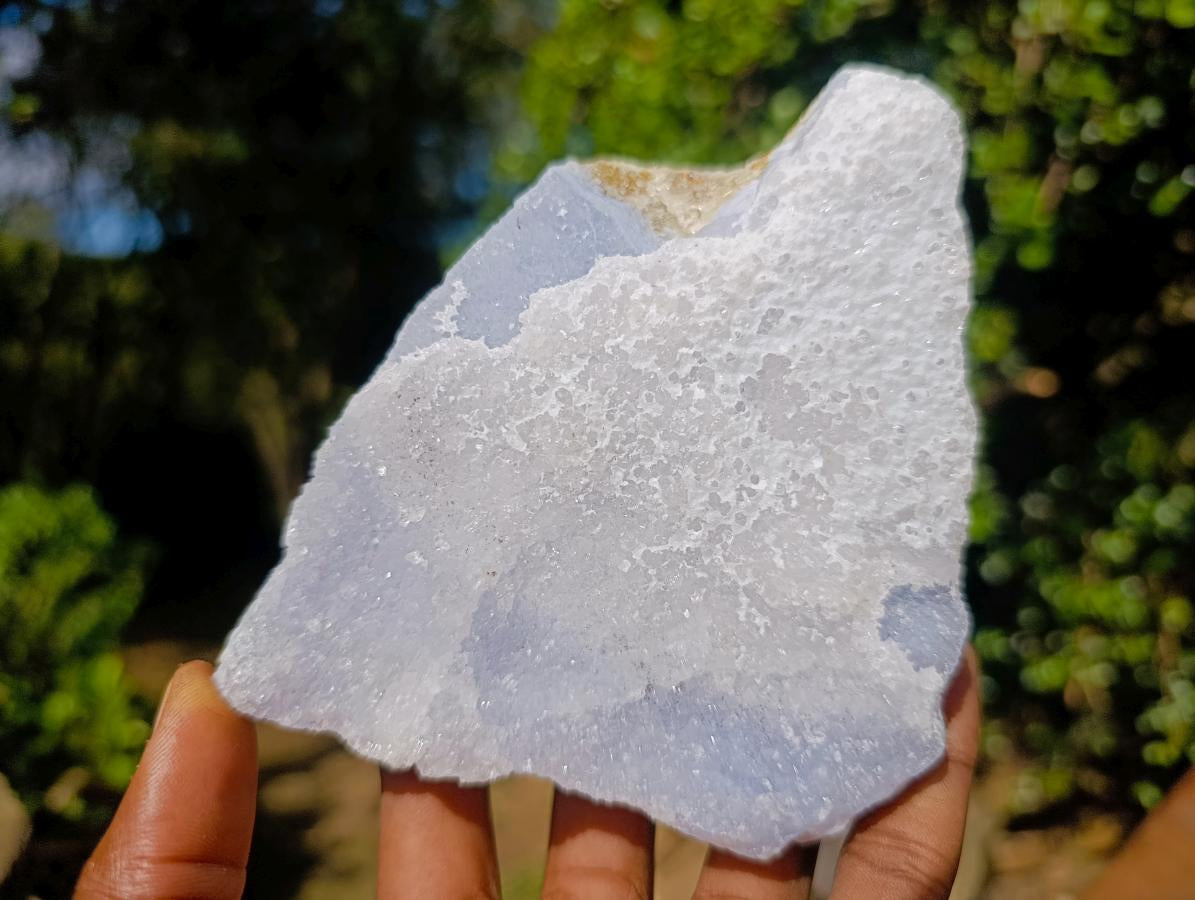 Natural Blue Lace Agate Crystalline Plate Specimens x 2 From Namibia - Toprock Gemstones and Minerals 