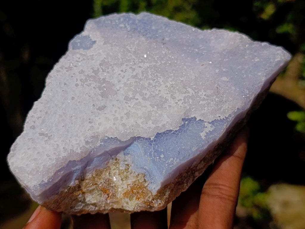 Natural Blue Lace Agate Crystalline Plate Specimens x 2 From Namibia - Toprock Gemstones and Minerals 