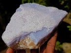 Natural Blue Lace Agate Crystalline Plate Specimens x 2 From Namibia - Toprock Gemstones and Minerals 