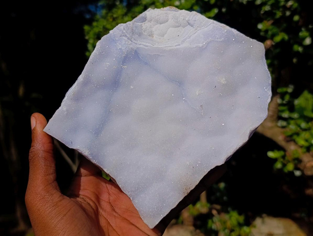 Natural Blue Lace Agate Crystalline Plate Specimens x 2 From Namibia - Toprock Gemstones and Minerals 