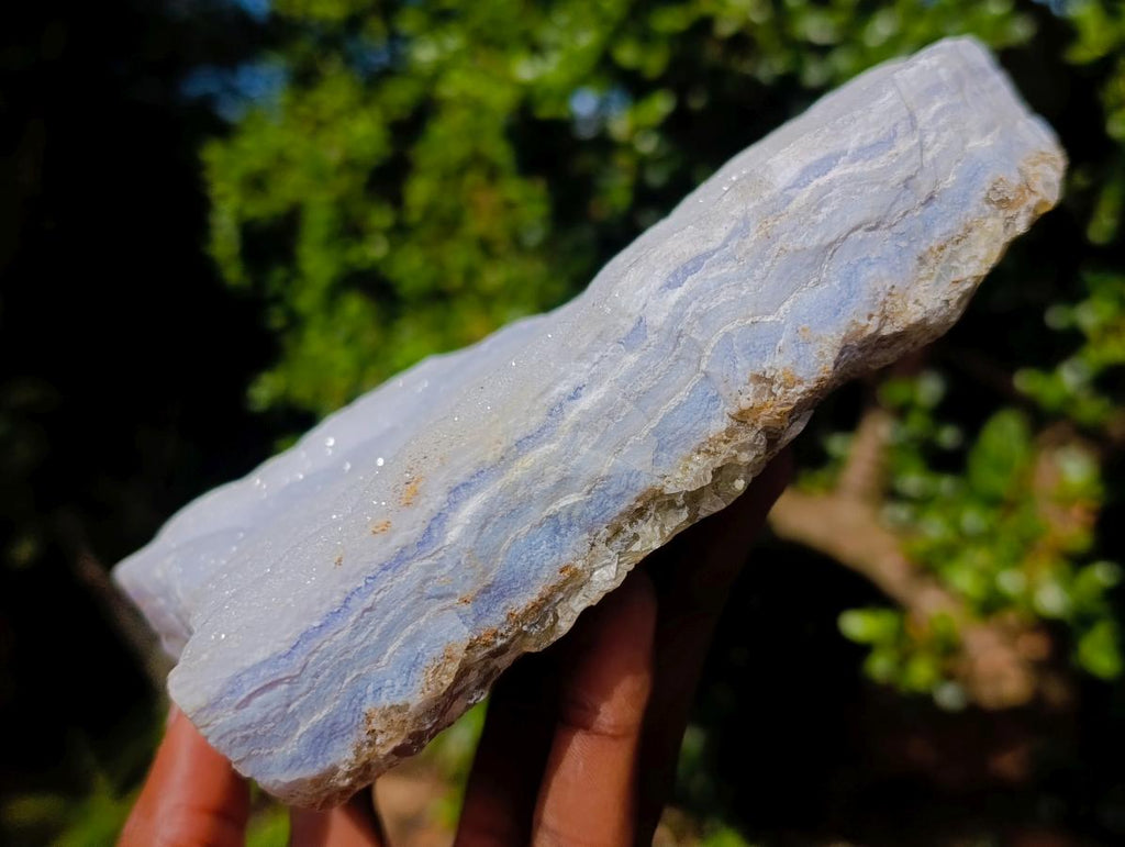 Natural Blue Lace Agate Crystalline Plate Specimens x 2 From Namibia - Toprock Gemstones and Minerals 