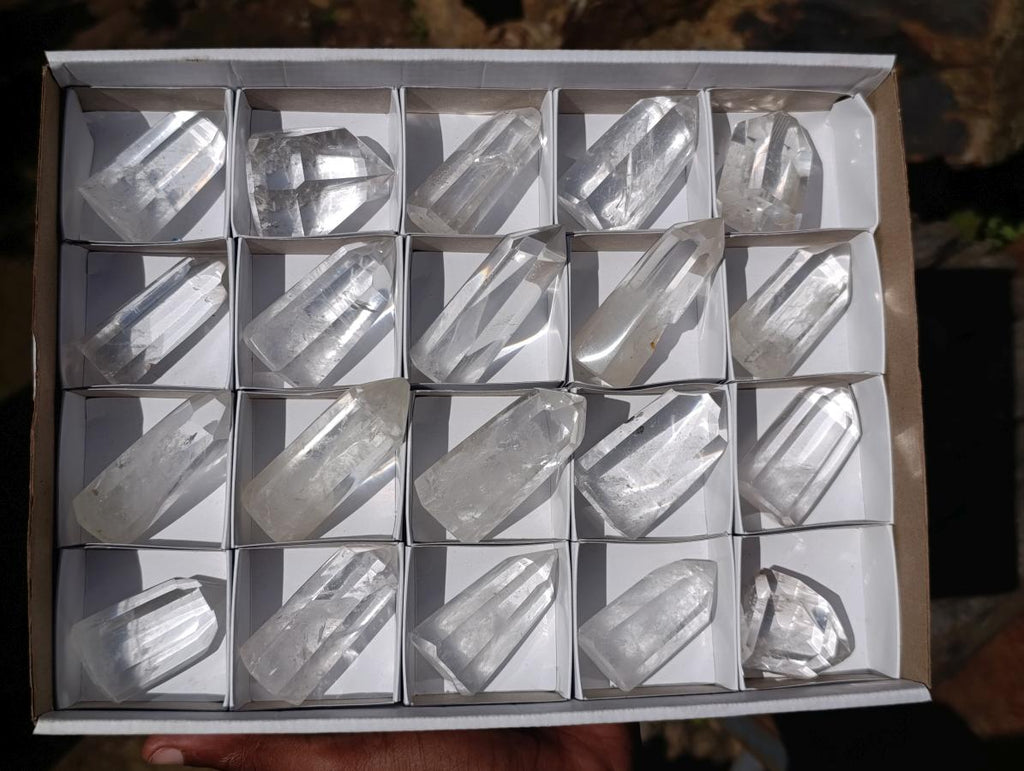 Polished Clear Quartz Display Crystals x 20 From Madagascar - Toprock Gemstones and Minerals 