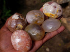 Polished Flower Agate Palm Stones x 24 From Antsahalova, Madagascar - Toprock Gemstones and Minerals 