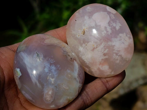 Polished Flower Agate Palm Stones x 24 From Antsahalova, Madagascar - Toprock Gemstones and Minerals 