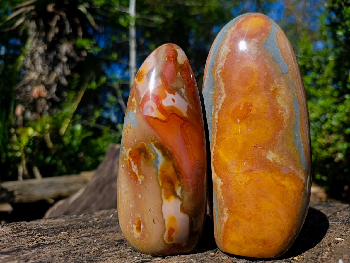 Polished Large Polychrome Jasper Standing Display Pieces x 2 From NW Coast, Madagascar - Toprock Gemstones and Minerals 