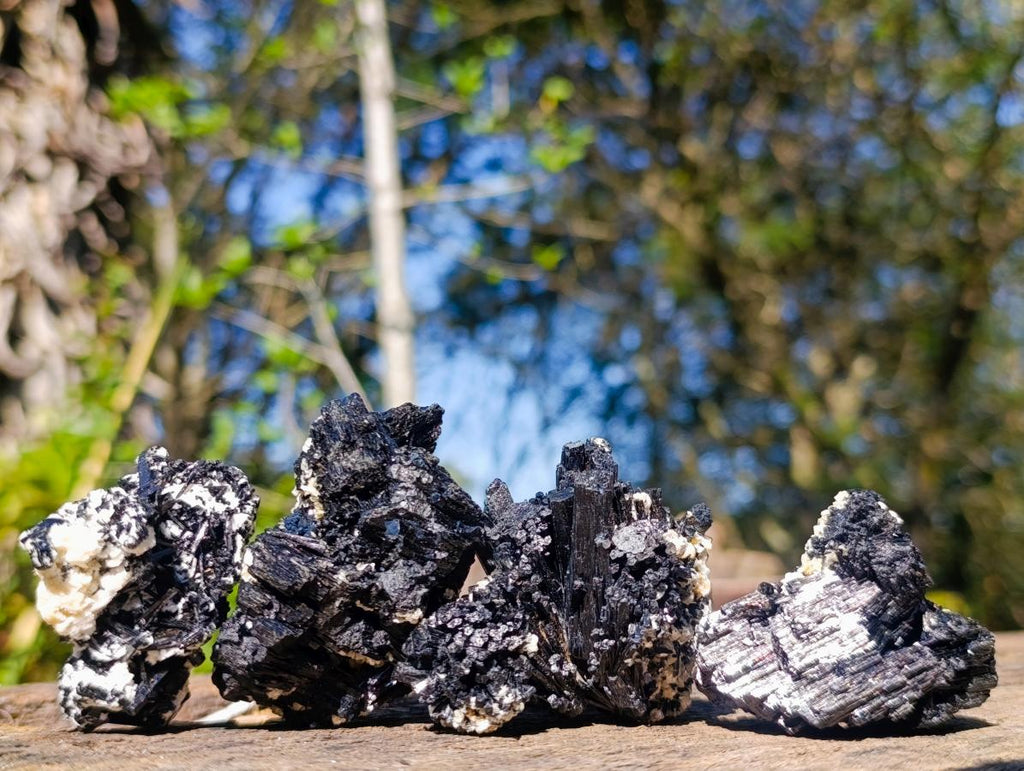 Natural Schorl Black Tourmaline with Feldspar Specimens x 12 From Erongo, Namibia - Toprock Gemstones and Minerals 