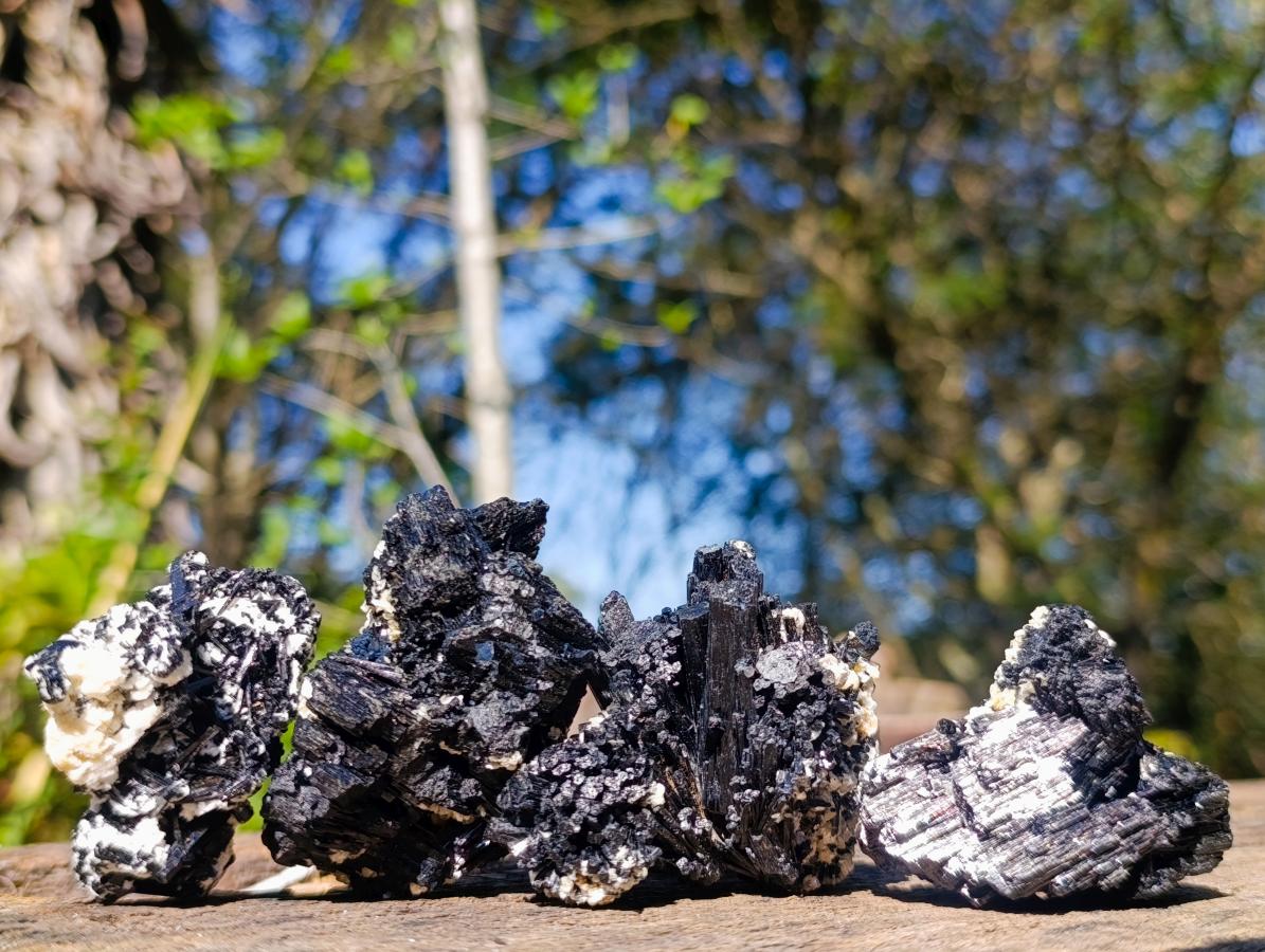 Natural Schorl Black Tourmaline with Feldspar Specimens x 12 From Erongo, Namibia - Toprock Gemstones and Minerals 