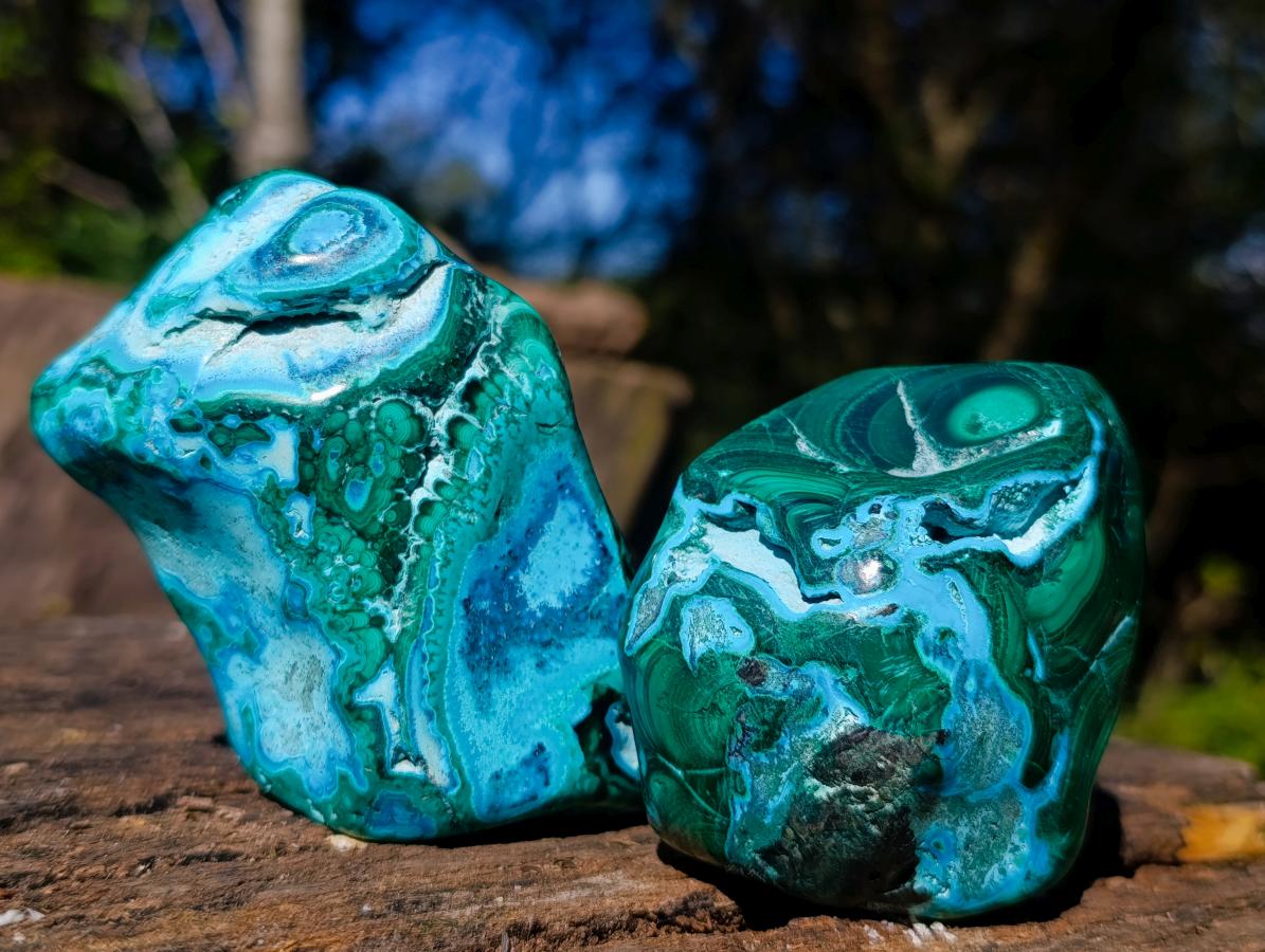 Polished Malacolla Free Forms x 4 From Kulukuluku, Congo - Toprock Gemstones and Minerals 