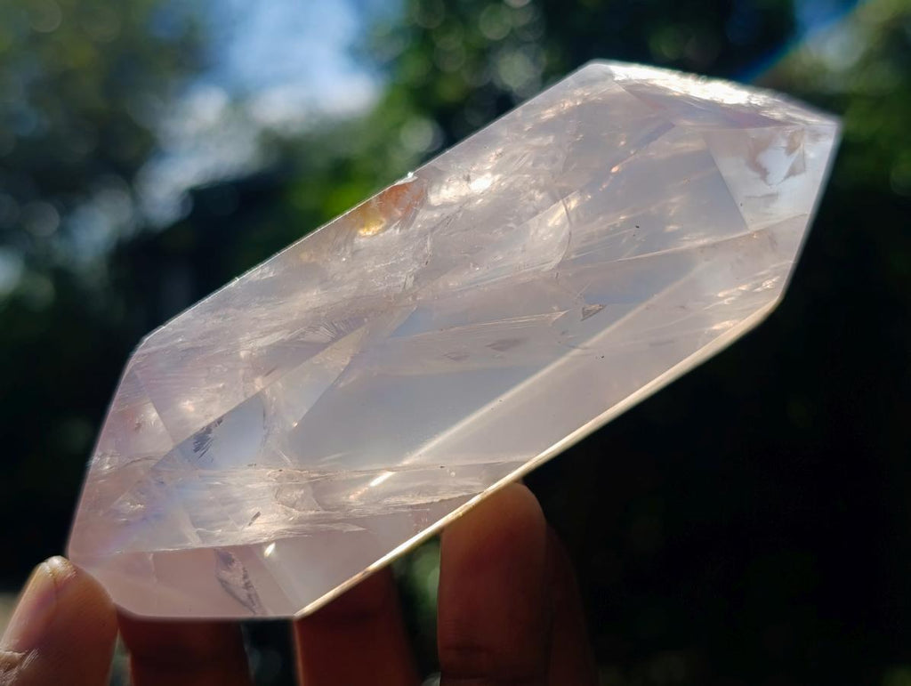 Polished Double Terminated Gemmy Rose Quartz Crystals x 6 From Madagascar - Toprock Gemstones and Minerals 
