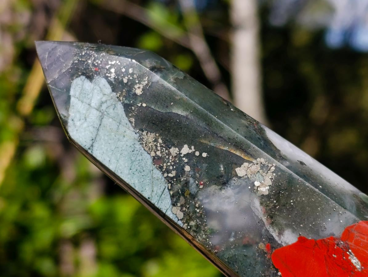 Polished Bloodstone Crystal Points x 6 From Swaziland - Toprock Gemstones and Minerals 
