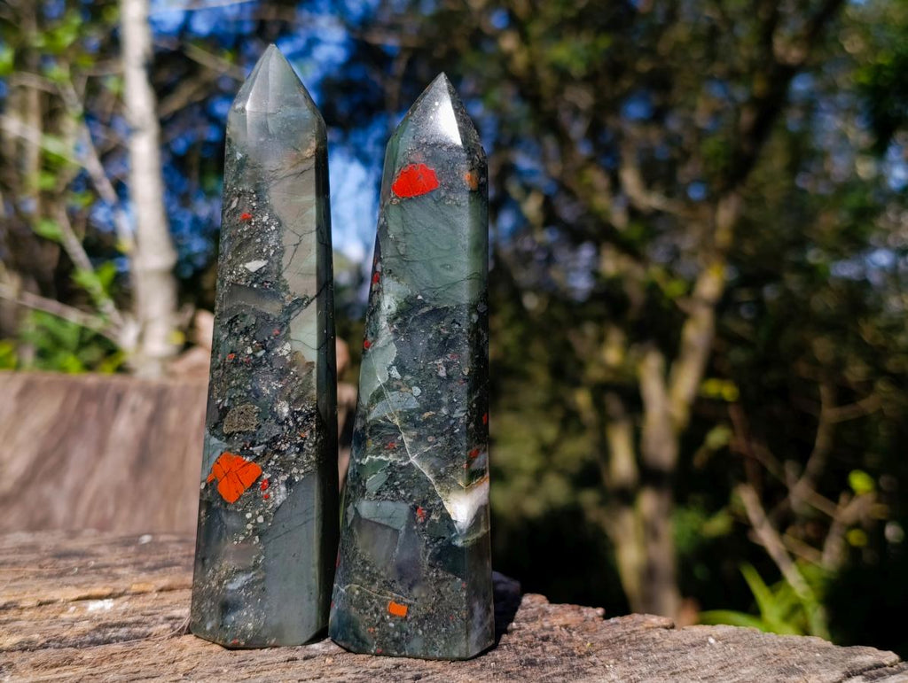Polished Bloodstone Crystal Points x 6 From Swaziland - Toprock Gemstones and Minerals 