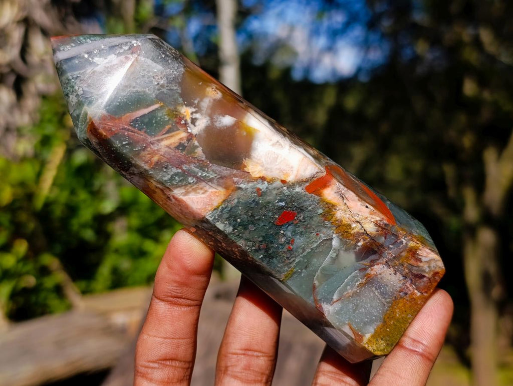 Polished Bloodstone Crystal Points x 6 From Swaziland - Toprock Gemstones and Minerals 