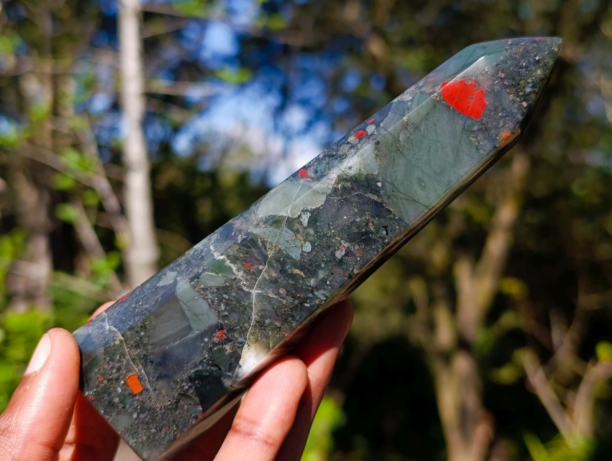Polished Bloodstone Crystal Points x 6 From Swaziland - Toprock Gemstones and Minerals 