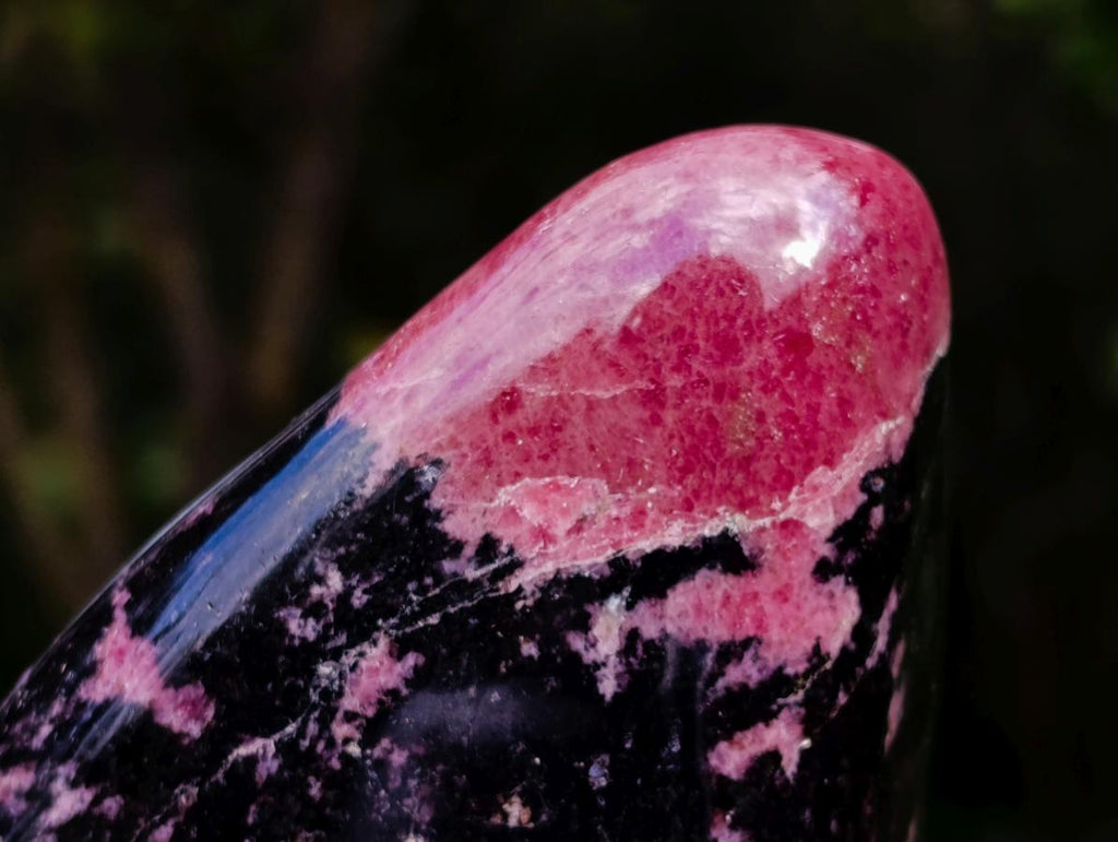 Polished Rhodonite Standing Display Piece x 1 From Ambindavato, Madagascar - Toprock Gemstones and Minerals 