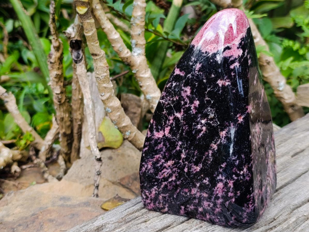 Polished Rhodonite Standing Display Piece x 1 From Ambindavato, Madagascar - Toprock Gemstones and Minerals 