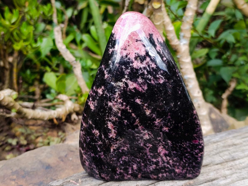 Polished Rhodonite Standing Display Piece x 1 From Ambindavato, Madagascar - Toprock Gemstones and Minerals 