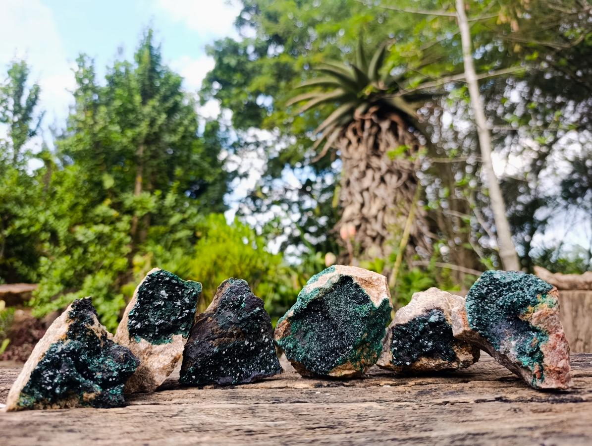Natural Crystalline Malachite Specimens x 6 From Tenke Fungurume, Congo - Toprock Gemstones and Minerals 