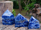 Polished Sodalite Crystal Points with Silver Hematite x 3 From Kunene River, Namibia - Toprock Gemstones and Minerals 