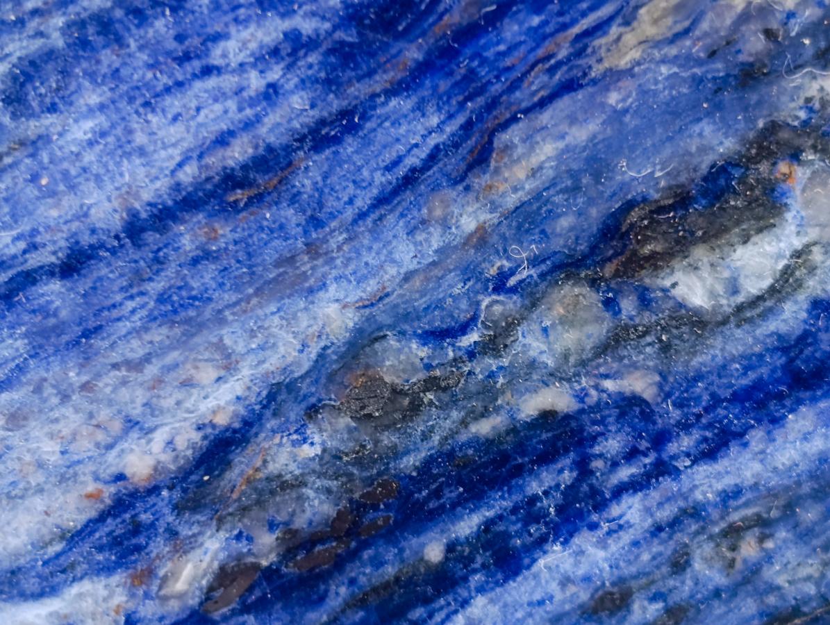 Polished Sodalite Crystal Points with Silver Hematite x 3 From Kunene River, Namibia - Toprock Gemstones and Minerals 