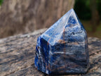 Polished Sodalite Crystal Points with Silver Hematite x 3 From Kunene River, Namibia - Toprock Gemstones and Minerals 