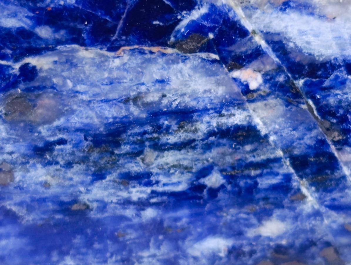 Polished Sodalite Crystal Points with Silver Hematite x 3 From Kunene River, Namibia - Toprock Gemstones and Minerals 