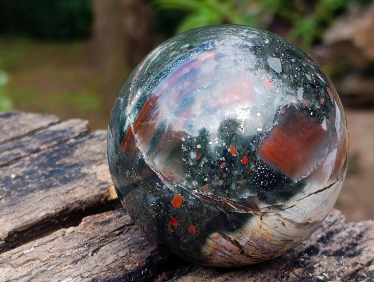 Polished Bloodstone Spheres x 2 From Swaziland - Toprock Gemstones and Minerals 