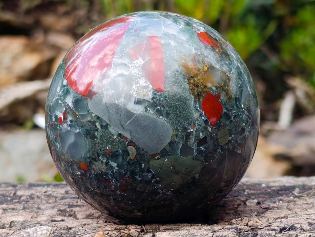 Polished Bloodstone Spheres x 2 From Swaziland - Toprock Gemstones and Minerals 