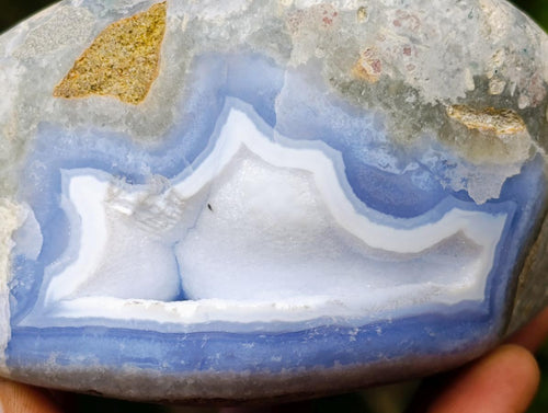 Polished Blue Lace Agate Standing Display Pieces x 2 From Nsanje, Malawi - Toprock Gemstones and Minerals 
