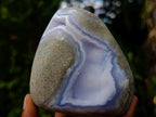 Polished Blue Lace Agate Standing Display Pieces x 2 From Nsanje, Malawi - Toprock Gemstones and Minerals 