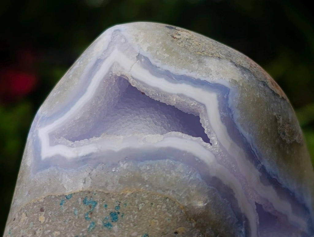 Polished Blue Lace Agate Standing Display Pieces x 2 From Nsanje, Malawi - Toprock Gemstones and Minerals 