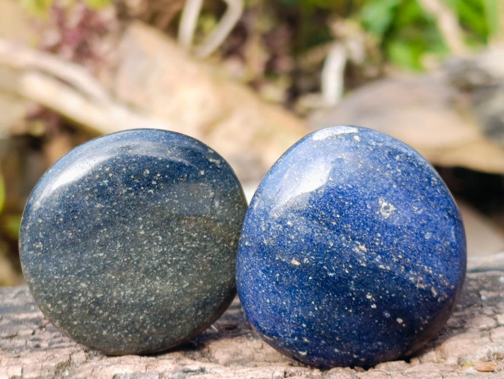 Polished Blue Lazulite Palm Stones x 35 From Madagascar - Toprock Gemstones and Minerals 