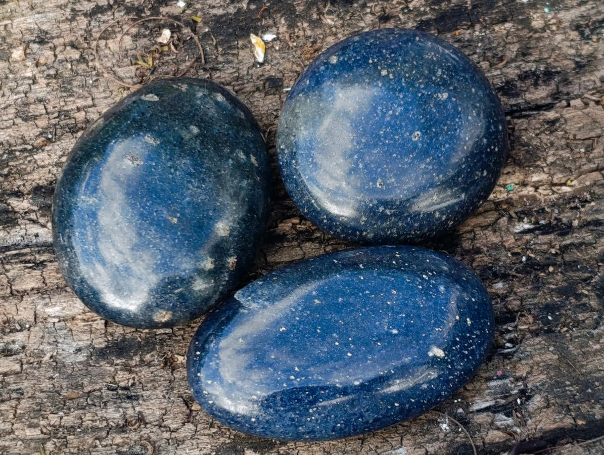 Polished Blue Lazulite Palm Stones x 35 From Madagascar - Toprock Gemstones and Minerals 