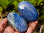 Polished Blue Lazulite Palm Stones x 35 From Madagascar - Toprock Gemstones and Minerals 