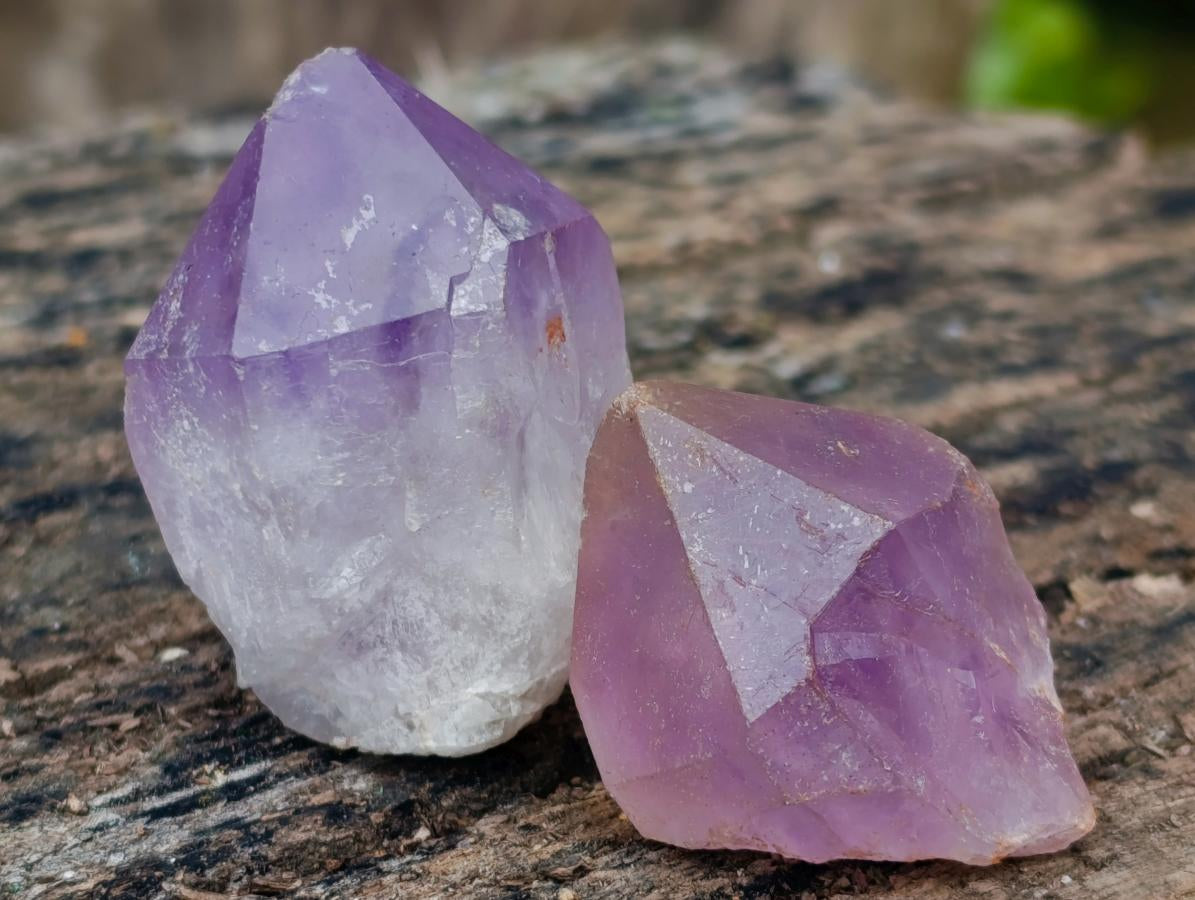 Natural Jacaranda Amethyst Single Crystals x 35 From Mumbwa, Zambia - Toprock Gemstones and Minerals 