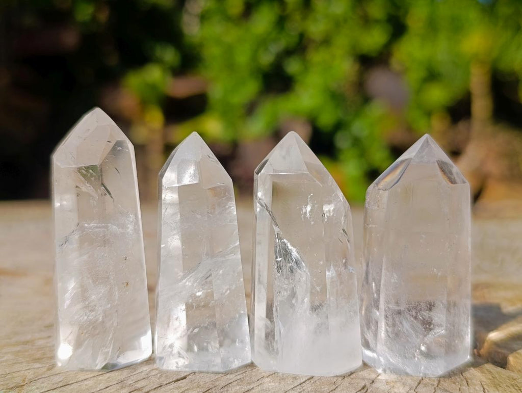 Polished Clear Small Quartz Pendant Crystals x 35 From Madagascar - Toprock Gemstones and Minerals 
