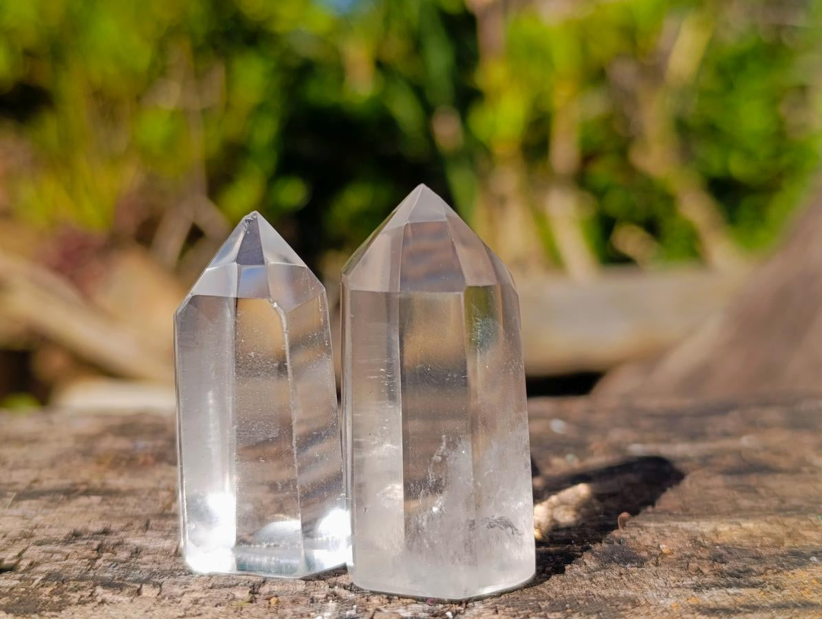 Polished Clear Small Quartz Pendant Crystals x 35 From Madagascar - Toprock Gemstones and Minerals 