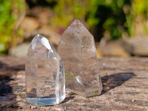 Polished Clear Small Quartz Pendant Crystals x 35 From Madagascar - Toprock Gemstones and Minerals 